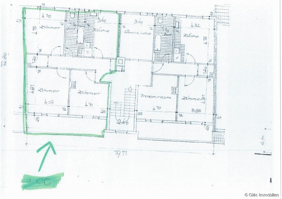 Grundriss 5 OG links Etagenwohnung Saarbr�cken