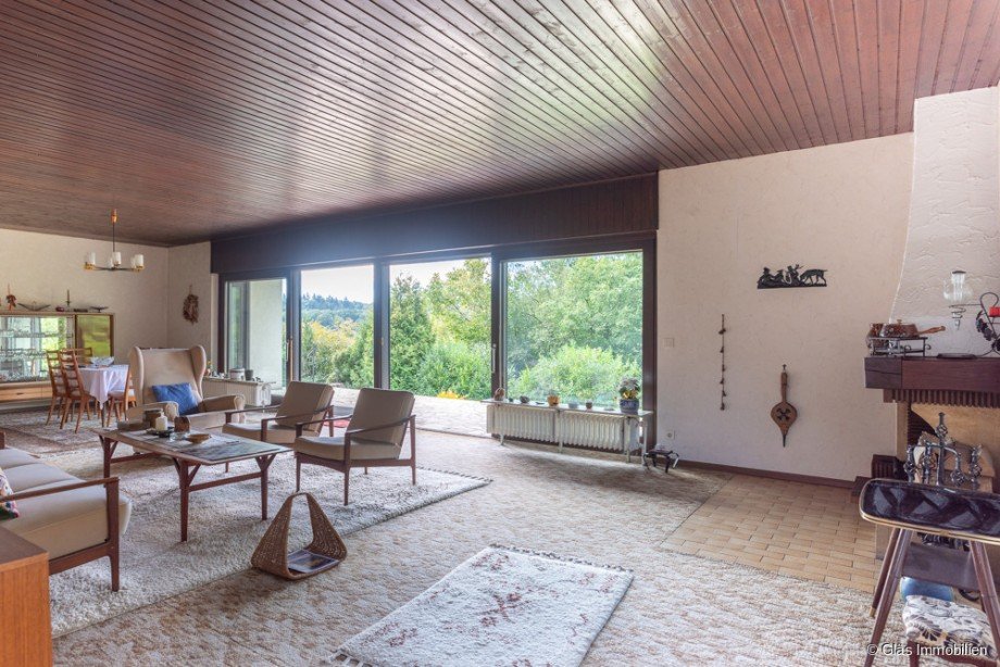 Wohn_Essbereich mit Blick ins Gr�ne Einfamilienhaus Gro�rosseln