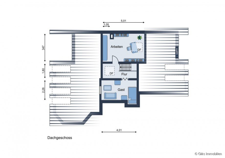 Grundriss 2. Geschoss Maisonettewohnung Saarlouis