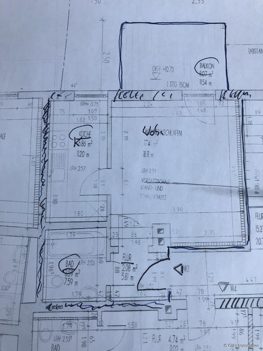 Grundriss Etagenwohnung Saarbr�cken / Sankt Johann