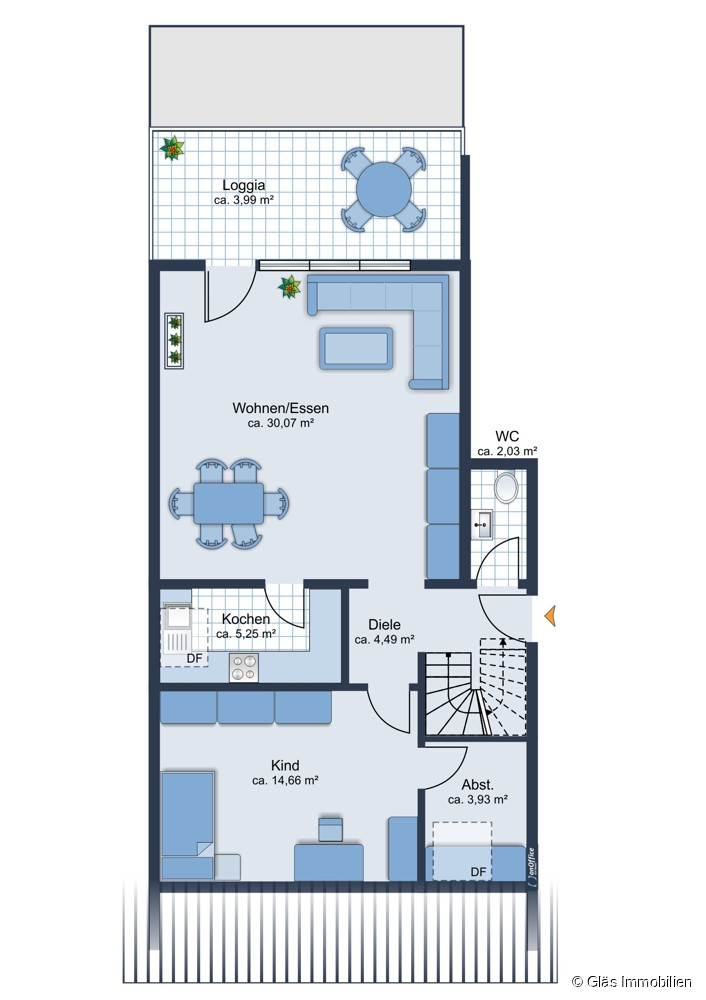 Grundriss Dachgeschoss Maisonettewohnung V�lklingen