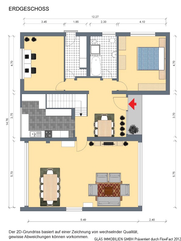 Grundriss Erdgeschoss Riegelsberg Einfamilienhaus RIEGELSBERG - Gro�z�giger Bungalow mit Einliegerwohnung sucht Familie!