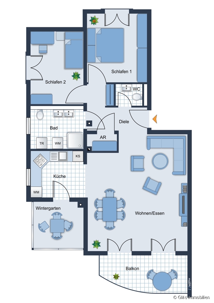 Grundriss Etagenwohnung Mettlach / Orscholz