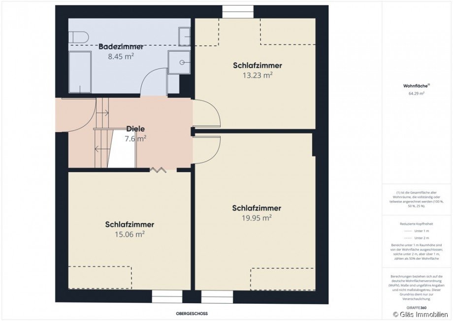 Grundriss Obergeschoss Doppelhaush�lfte Wadgassen