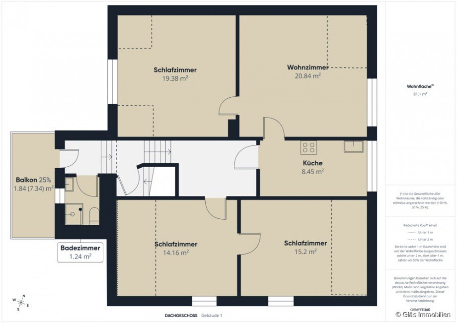 Grundriss Dachgeschoss Mehrfamilienhaus V�lklingen