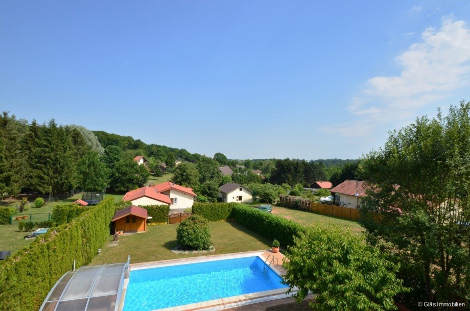 Blick von der Dachloggia Einfamilienhaus Puttelange-aux-Lacs