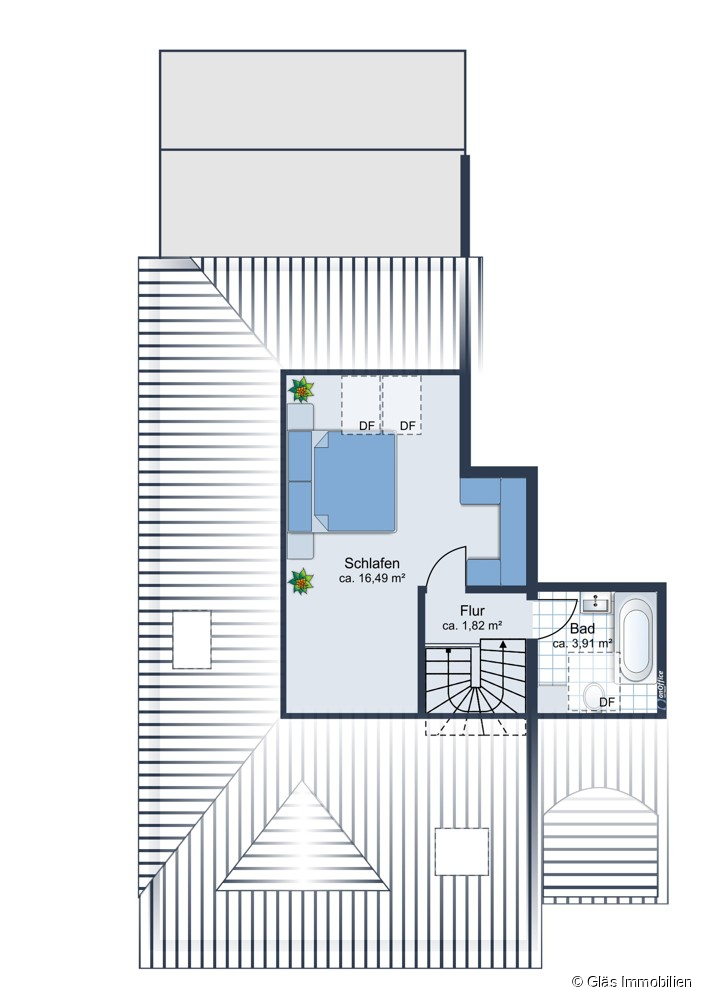 Grundriss Kehlgeschoss Maisonettewohnung V�lklingen
