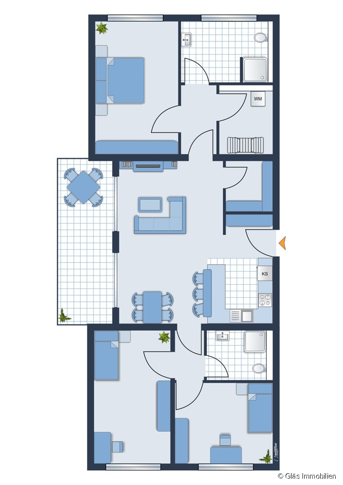 Grundriss Erdgeschosswohnung Dillingen